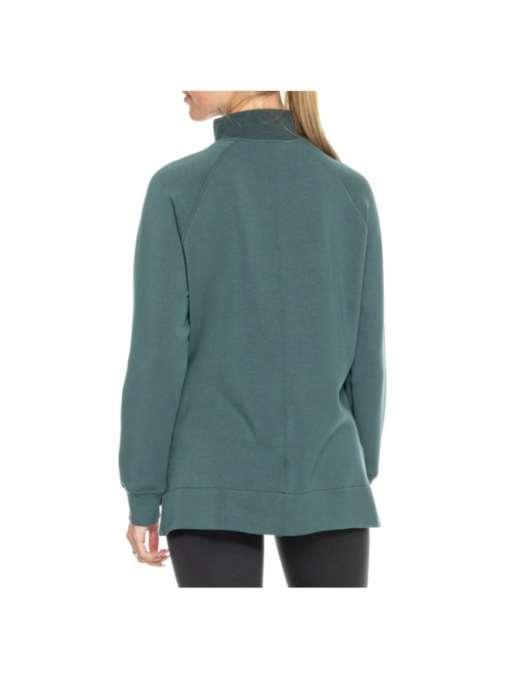 NWT Spanx AirEssentials Zip Neck Tunic Sweater Small Meridian Green Pullover - Picture 4 of 4